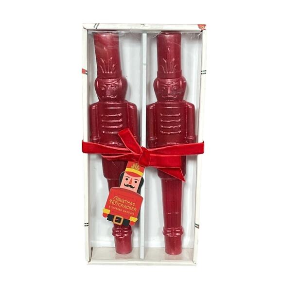 Christmas Nutcracker Tapered Candles Red Decorative Unscented 10” DW Home New - Picture 1 of 9